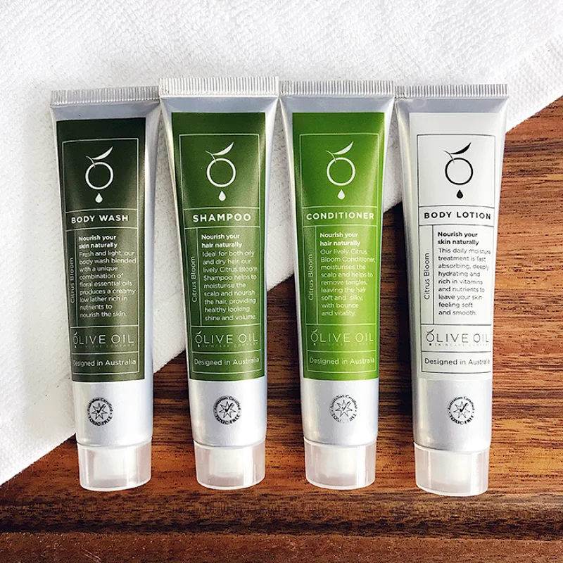 Portable Travel Hotel Shampoo Conditioner Body Wash Body Lotion Toiletries Kit in Tubes