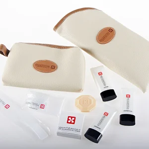 Luxury Travel Hygiene Kit Hospital Amenity Kit in Leather Bag