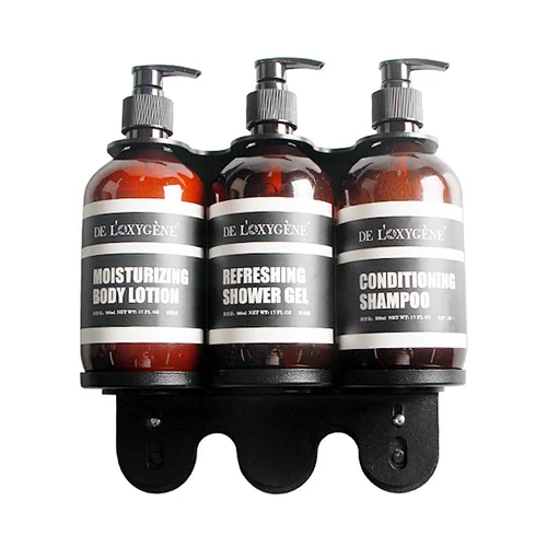 Hotel Shampoo Shower Gel Body lotion Wall Mounted Triple Liquid Soap Dispenser Bracket