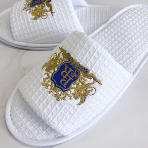 Closed Toe Spa Hotel Home Use Non-Slip Waffle Slippers