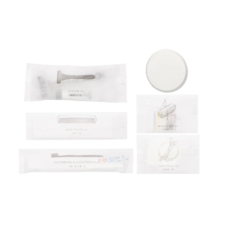 Non Woven Pouch Package Hotel Accessories Guest Room Toiletries Eco-friendly Amenities Kit
