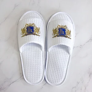 Closed Toe Spa Hotel Home Use Non-Slip Waffle Slippers