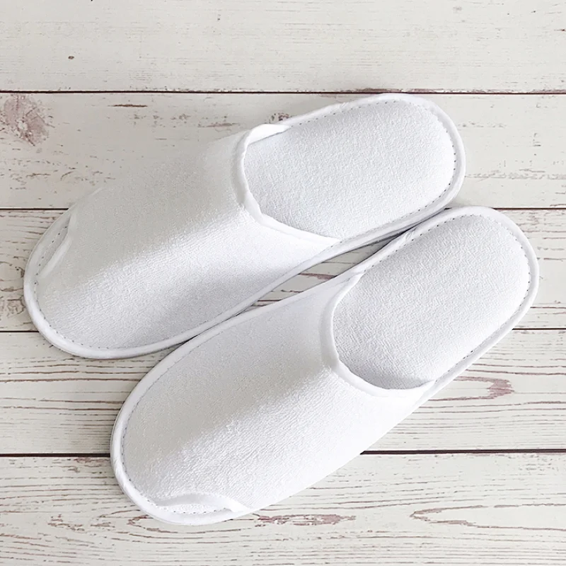 Hotel Home Spa Guest Use Disposable Terry Towel Slippers