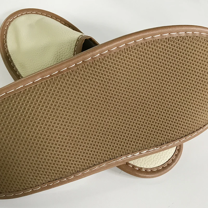 Portable Waterproof Luxury Hotel Airline Travel PU Slippers