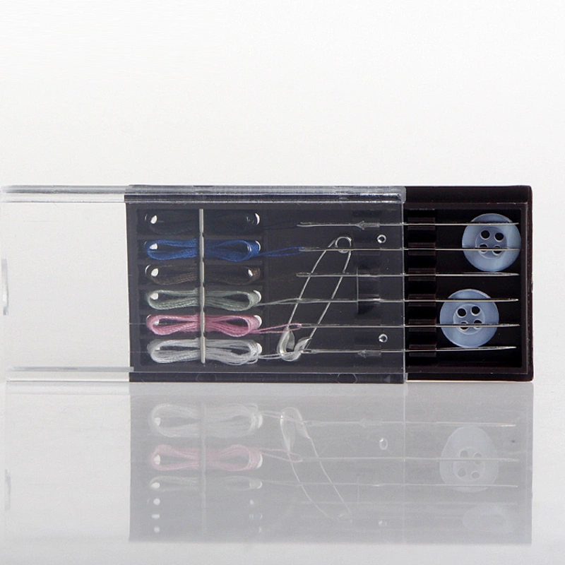 Assorted Colors Travel Hotel Use Quick Fix Sewing Kit with Needles Threads, Button Safety Pin