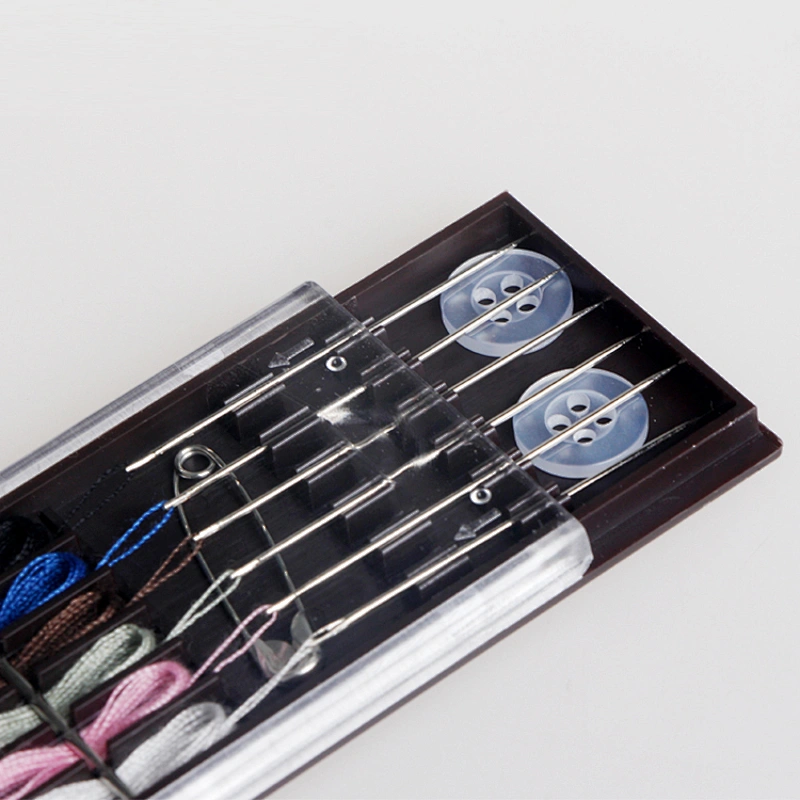 Assorted Colors Travel Hotel Use Quick Fix Sewing Kit with Needles Threads, Button Safety Pin