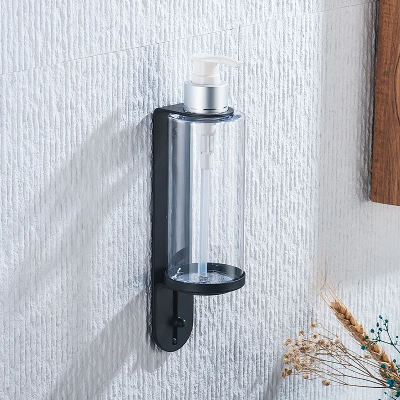 Shampoo Conditioner Body Wash lotion Liquid Soap Bottles Stainless Steel Holder Wall Mounted Dispenser Bracket