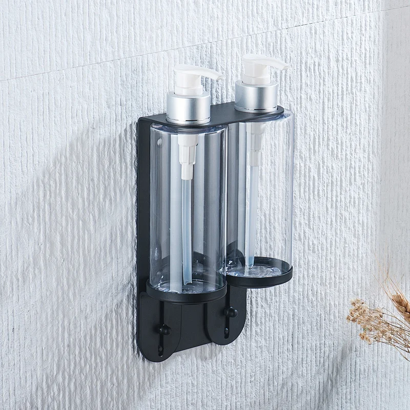 Shampoo Conditioner Body Wash lotion Liquid Soap Bottles Stainless Steel Holder Wall Mounted Dispenser Bracket