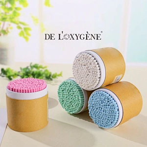 Spiral Double-ended Cotton Swab Cotton Buds in Paper Can