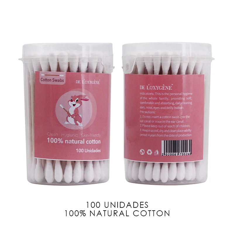 Small Canned Cotton Swabs Eco-friendly White Cotton Buds