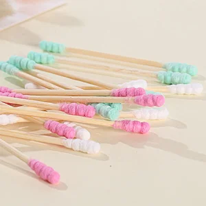 Spiral Double-ended Cotton Swab Cotton Buds in Paper Can