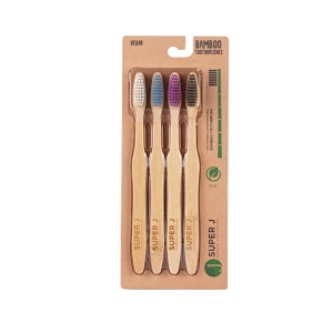 Organic Soft Bristle Wooden Bamboo Toothbrush Set