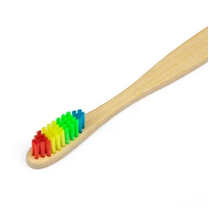 Ecological Compostable Rainbow Bamboo Toothbrush Soft Bristle