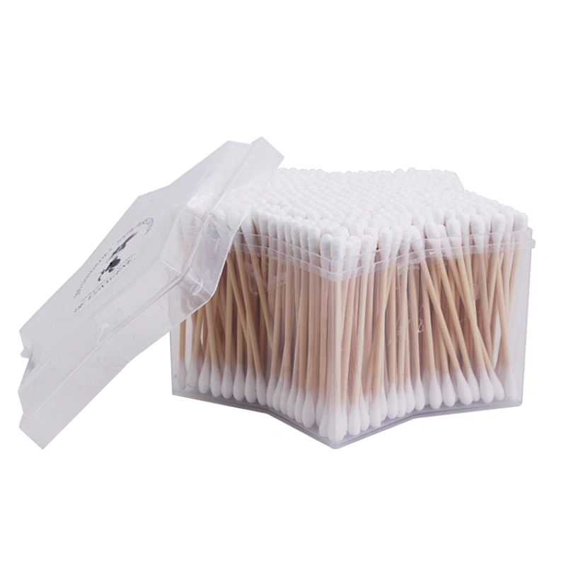 Environmentally Friendly Cotton Buds Cotton Tips with Wooden Sticks