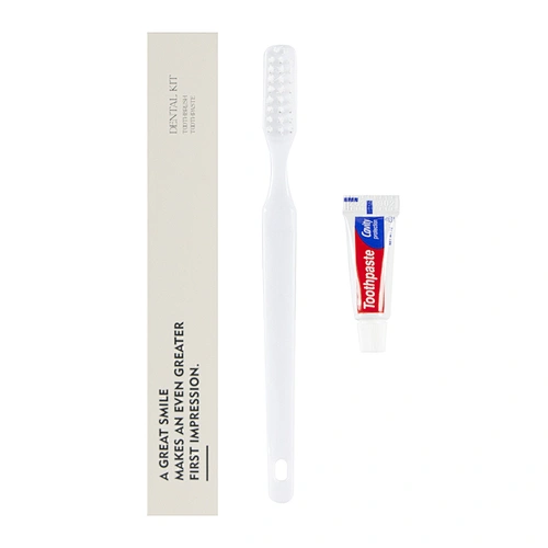 White Box Packaging Disposable Toothbrush with Toothpaste Set for Hotel Travel Airline