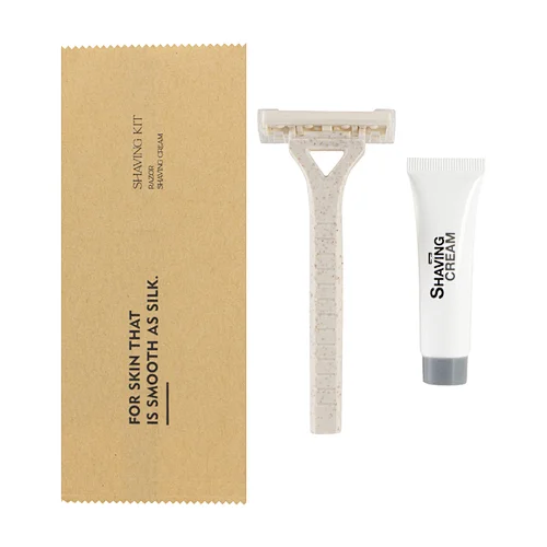 Kraft Paper Pouch Packaging Disposable Shaving Kit Hotel Travel Airline Shaving Razor