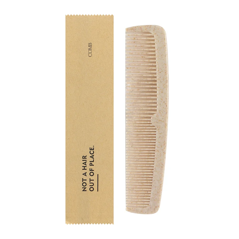 Kraft Paper Pouch Packaging Straw Comb Hotel Travel Airline Portable Hair Combs