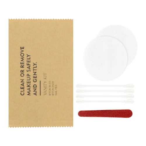 Kraft Paper Pouch Packaging Hotel Make Up Vanity Kit