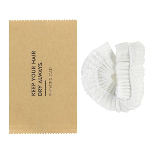 Kraft Paper Pouch Packaging Waterproof Disposable Shower Cap Hair Dye Cap