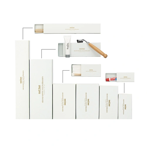 Drawer Paper Box Package Eco Friendly Hotel Toiletries Guest Room Amenities Kits