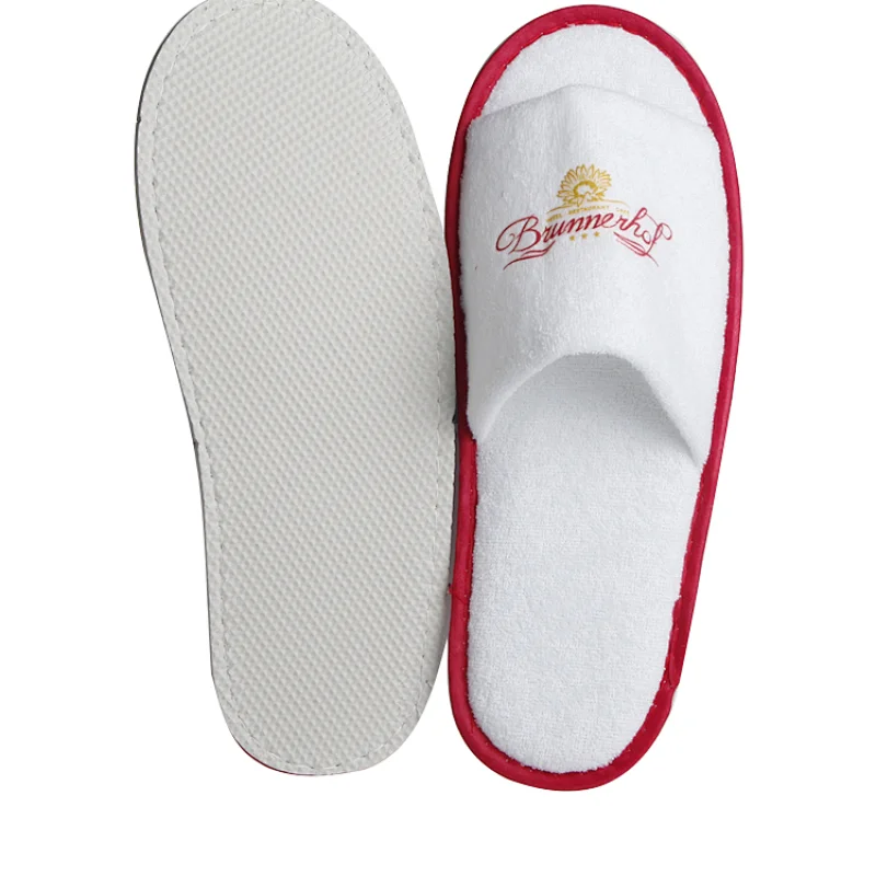 Open Toe Embroidered Logo Hotel Slipper