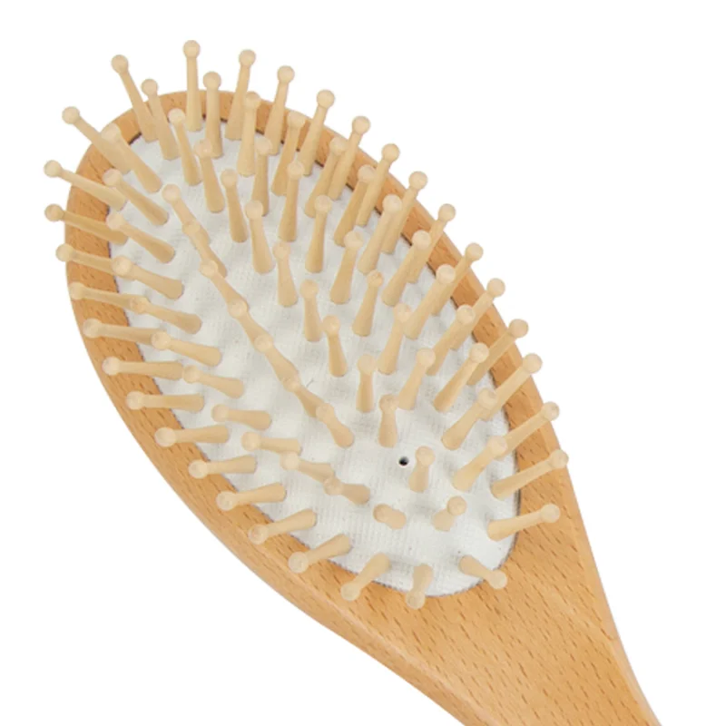 Custom Logo Anti-static Wooden Comb Hair Brush