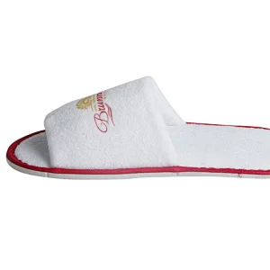 Open Toe Embroidered Logo Hotel Slipper