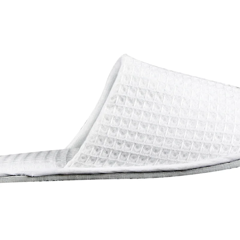 White Indoor Hotel Waffle Slipper