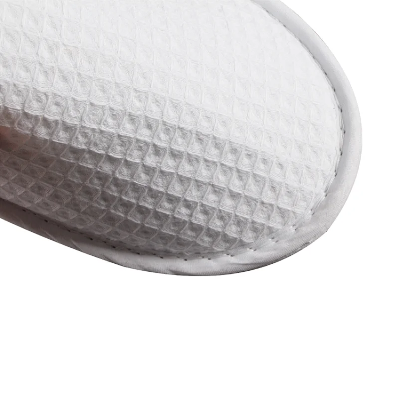White Indoor Hotel Waffle Slipper