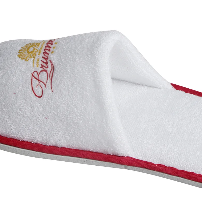 Open Toe Embroidered Logo Hotel Slipper