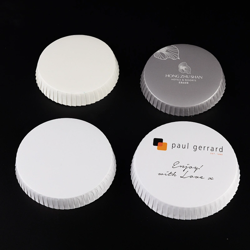 Custom Drinking Paper Cup Lid Cover Paper Coasters for Cafe Hotel Bars