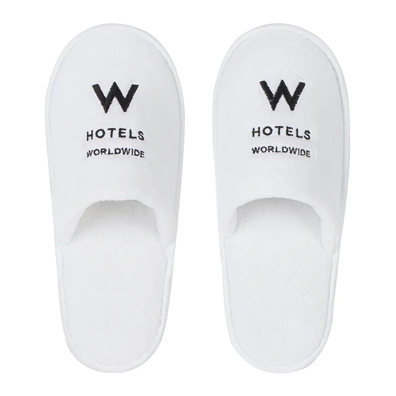 Custom Logo White Coral Fleece Slippers for Adult Children