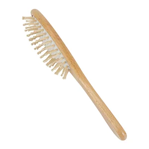 Custom Logo Anti-static Wooden Comb Hair Brush