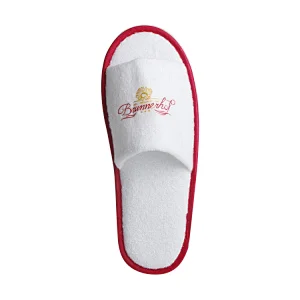 Open Toe Embroidered Logo Hotel Slipper