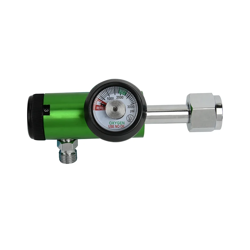 Medical Grade CGA540 Oxygen Pressure Medical Regulator With DISS or BARB Outlet