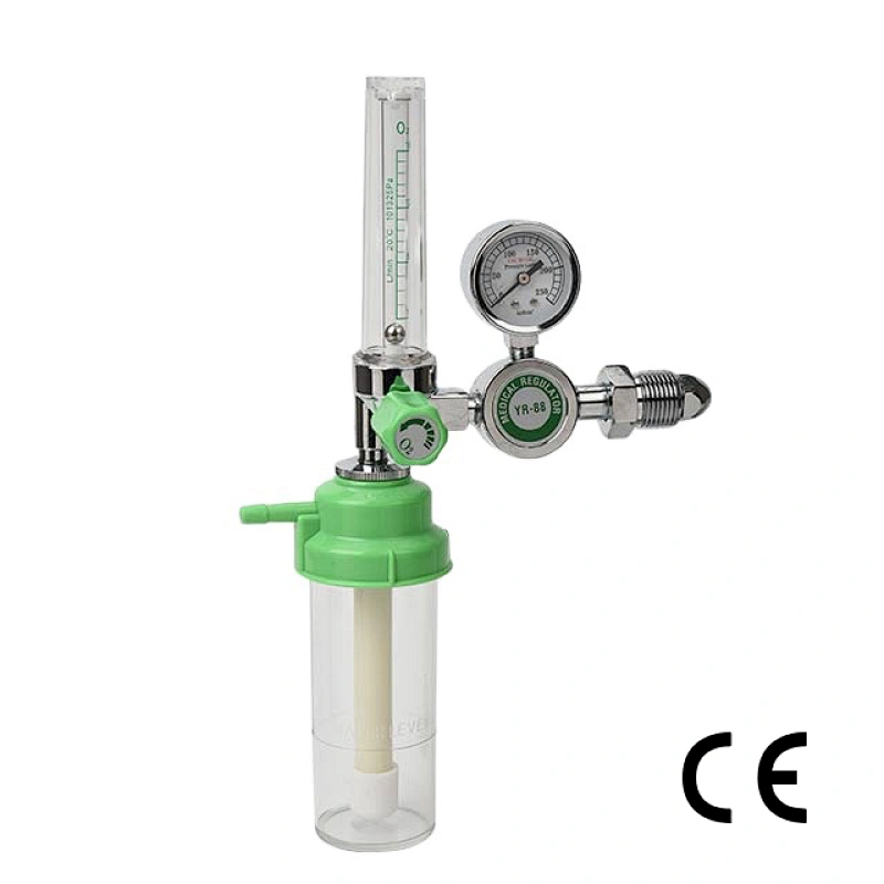 oxygen regulator with flow meter and humidifier