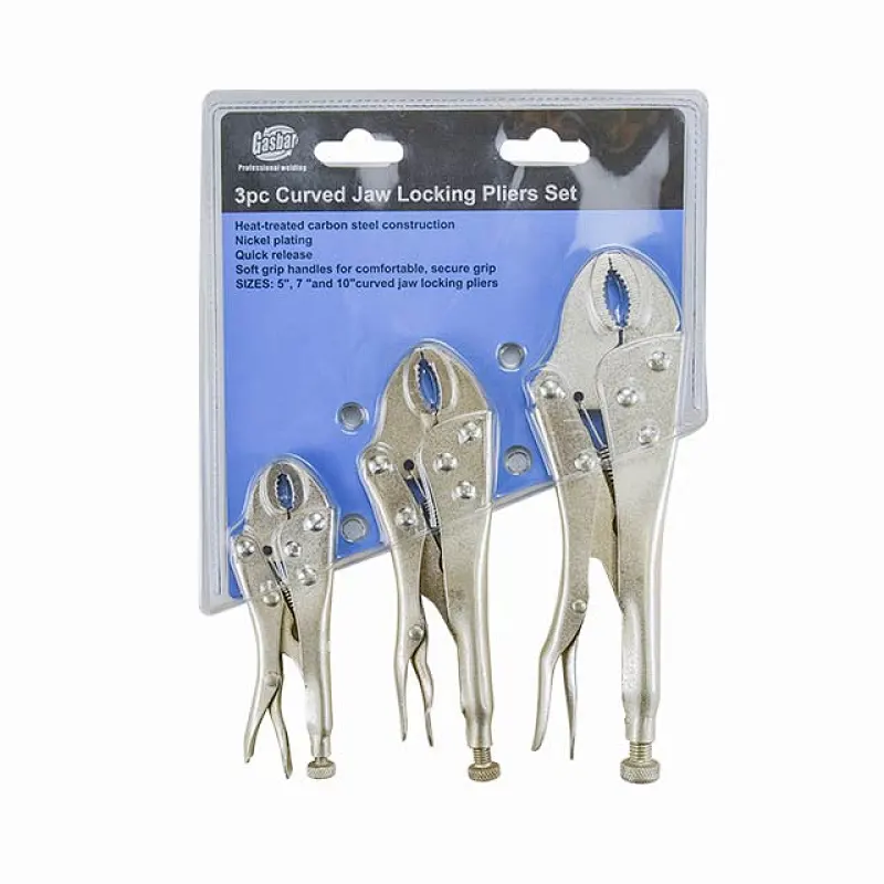 3-Piece Curved Jaw Locking Pliers Set