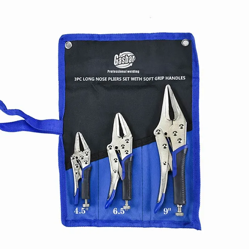 3 Pieces long nose Clamp Vise Grip Locking Plier Set