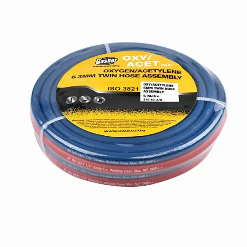 Flexible 5M 6.3X6.3mm 3/8  Rubber Twin Gas Welding Hose