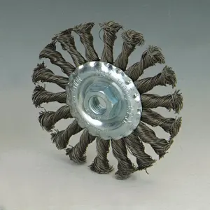 Durable brass crimped wire cup brushes Industrial stainless steel wire knot wheel weeding brush