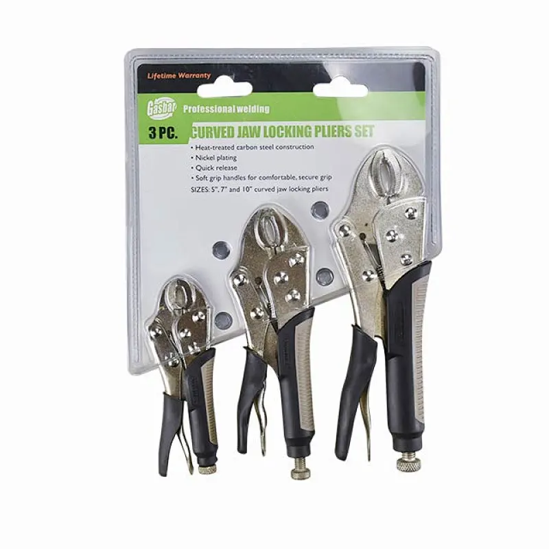 3-Piece Curved Jaw Locking Pliers Set