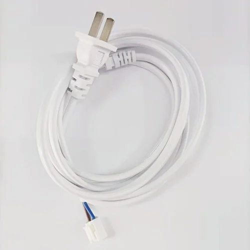 2 Prong Extension Cord 220V White Power Cable AC Extension Cord