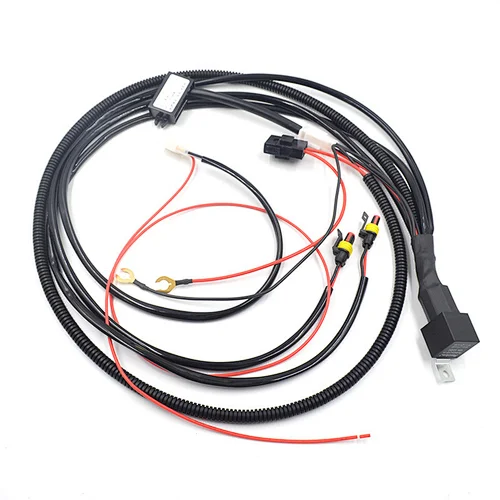 LED Light Wiring Harness with 12V 40A Relay for Motorcycle