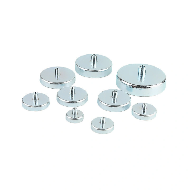 Ferrite Shallow Pot Magnet with Thread Hole