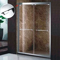 Elegant Design 304 Stainless Steel Aqua Tempered Glass Sliding Shower Door