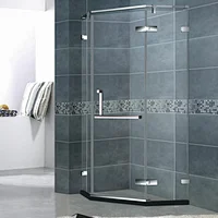 Elegant Design Semi-frameless Diamond Shape Hinge Shower Room Shower Cabine