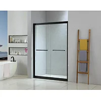 Modern Bathroom Design Matte Black Frame Sliding Shower Doors