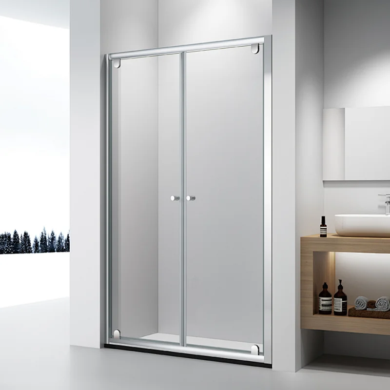Shower Door Hinge Hardware Bathroom Silver Frame Glass Enclosure 2 Side Pivot Shower Door