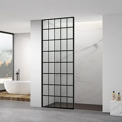 Typical Design Shower Screen with Coral Lattice Customized Sized Bathroom Shower Screen