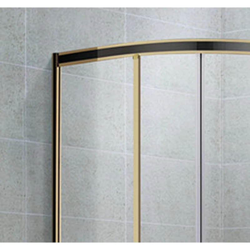Professional Manufacturer Tempered Glass In-Line Golden Border Shower Room
